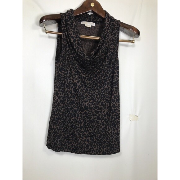 Michael Kors Womens Size Xs Leopard Cheetah Sleeveless Tank Blouse - Picture 1 of 5